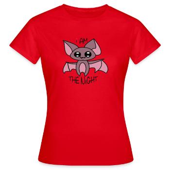 Yoru - die Fledermaus, die Angst vor der Dunkelheit hatte - Frauen T-Shirt - Rot - Vorne - AI Model Female 172 dark (172cm)