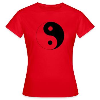 Yin Yang - T-shirt Femme - rouge - Devant - AI Model Female 172 dark (172cm)