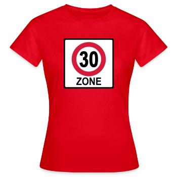 Zone 30 Geburtstag - Frauen T-Shirt - Rot - Vorne - AI Model Female 172 dark (172cm)