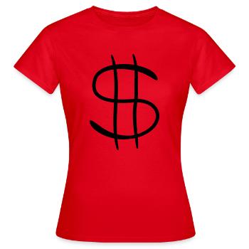 symbole dollar signe richesse richesse argent million - T-shirt Femme - rouge - Devant - AI Model Female 172 dark (172cm)