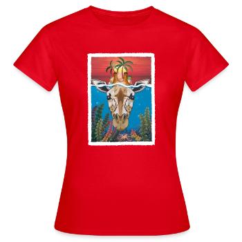 Giraffe unter Wasser 2 - Frauen T-Shirt - Rot - Vorne - AI Model Female 172 dark (172cm)