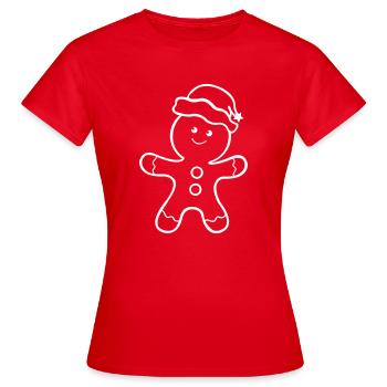 Lebkuchenmann - Frauen T-Shirt - Rot - Vorne - AI Model Female 172 dark (172cm)
