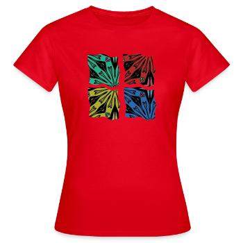 L’abstraction - T-shirt Femme - rouge - Devant - AI Model Female 172 dark (172cm)