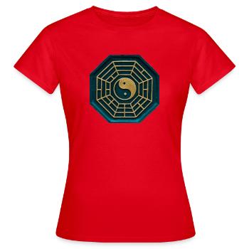 Yin Yang - T-shirt Femme - rouge - Devant - AI Model Female 172 dark (172cm)