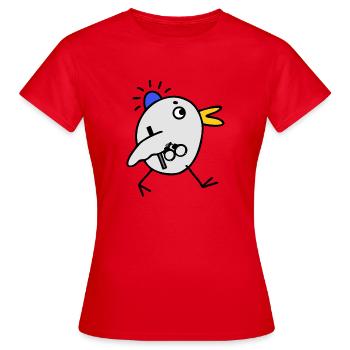Menottes de lumière bleue police des oiseaux - T-shirt Femme - rouge - Devant - AI Model Female 172 dark (172cm)