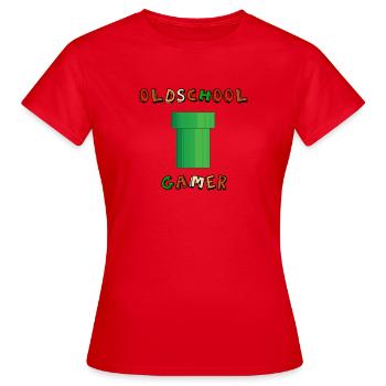 Oldschool Gamer - Retro gaming Design - Frauen T-Shirt - Rot - Vorne - AI Model Female 172 dark (172cm)