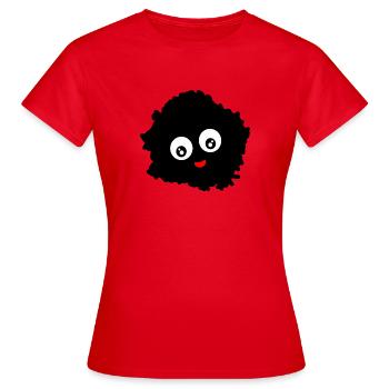 Lustiger Fussel Pompom Wollknäuel Staub - Frauen T-Shirt - Rot - Vorne - AI Model Female 172 dark (172cm)