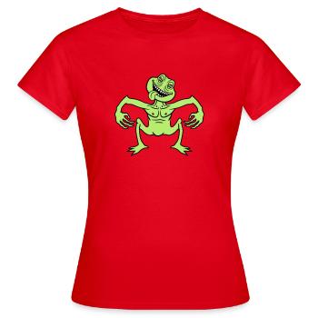 verrueckt daemon gnom klein horror halloween gesic - Frauen T-Shirt - Rot - Vorne - AI Model Female 172 dark (172cm)