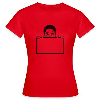 bouclier de texte cacher le mur de bord écrire fou - T-shirt Femme - rouge - Devant - AI Model Female 172 dark (172cm)