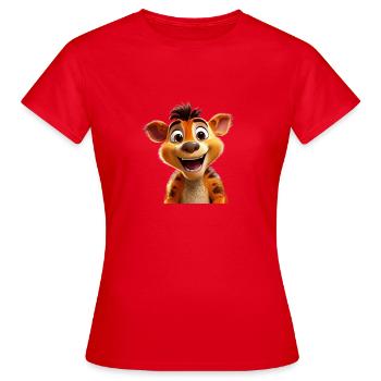 Fröhlicher Begleiter mit strahlenden Augen - Frauen T-Shirt - Rot - Vorne - AI Model Female 172 dark (172cm)