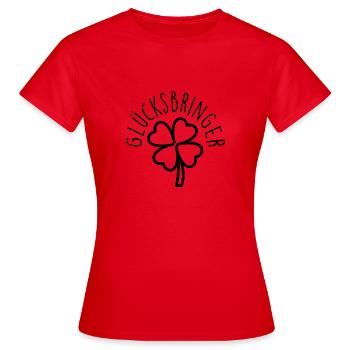 gluecksbringer - Frauen T-Shirt - Rot - Vorne - AI Model Female 172 dark (172cm)