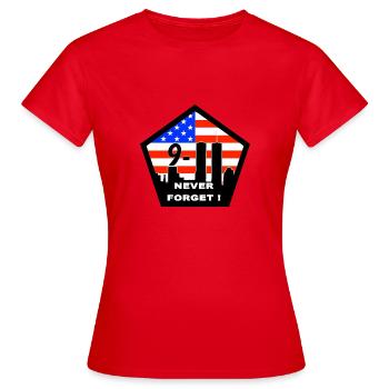 9-11 Never Forget USA - T-shirt Femme - rouge - Devant - AI Model Female 172 dark (172cm)