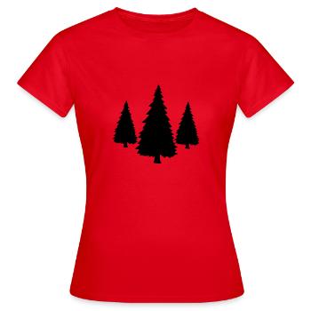 schwarz 3 baeume silhouette weihnachtsbaum weihnac - Frauen T-Shirt - Rot - Vorne - AI Model Female 172 dark (172cm)