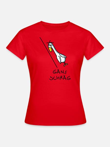 Schräger Vogel Gans - Frauen T-Shirt - Rot