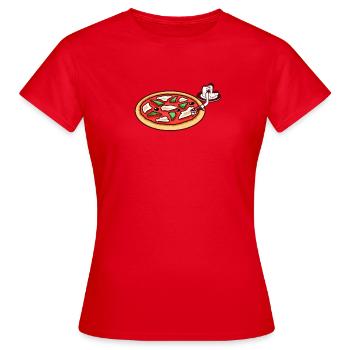 Platinum Pizza (Farbe) - Frauen T-Shirt - Rot - Vorne - AI Model Female 172 dark (172cm)