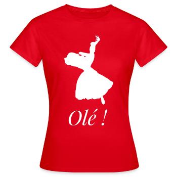 Flamenco motif ole personalized gift dancer - Women's T-Shirt - red - Front - AI Model Female 172 dark (172cm)