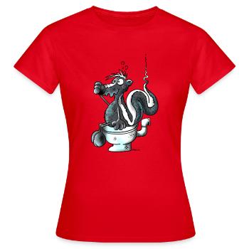 Smelling Skunk - Women's T-Shirt - red - Front - AI Model Female 172 dark (172cm)