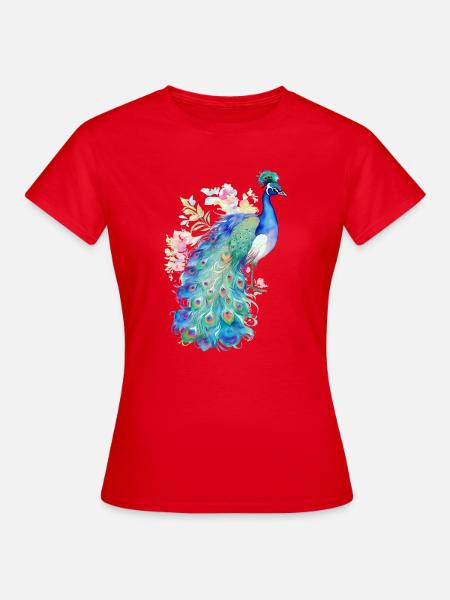Pfau - Frauen T-Shirt - Rot