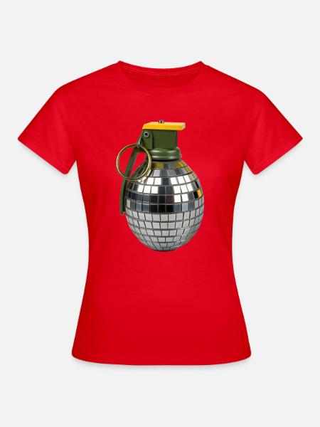 Disco-Granate, Tanzbombe, Party-Detonator, - Frauen T-Shirt - Rot