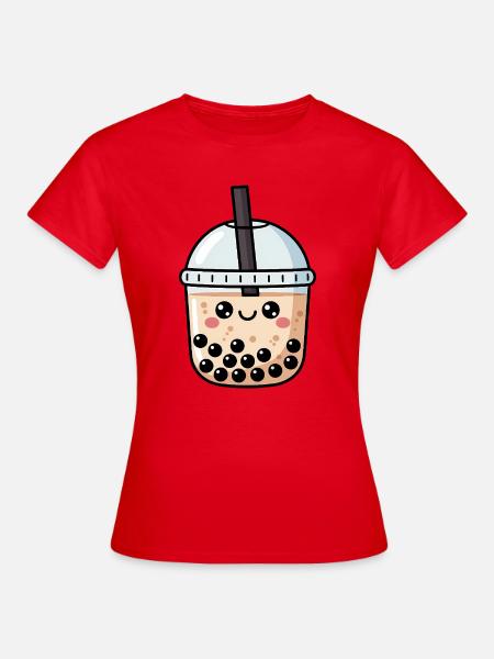 Süßer Bubble Tea Kawaii - Frauen T-Shirt - Rot