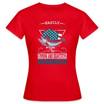 Pêcheurs Pêcheurs Pêcheurs Pêcheurs Pêcheurs Sportifs - T-shirt Femme - rouge - Devant - AI Model Female 172 dark (172cm)
