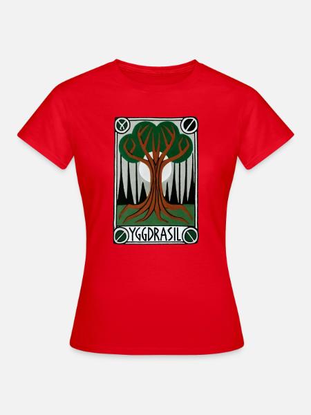Yggdrasil-Runenbaum-Emblem - Frauen T-Shirt - Rot