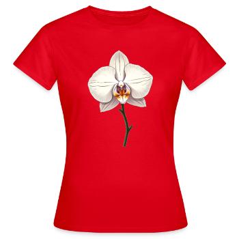 Weisse Orchidee - Frauen T-Shirt - Rot - Vorne - AI Model Female 172 dark (172cm)