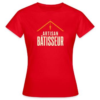 artisan-builder-print - Women's T-Shirt - red - Front - AI Model Female 172 dark (172cm)