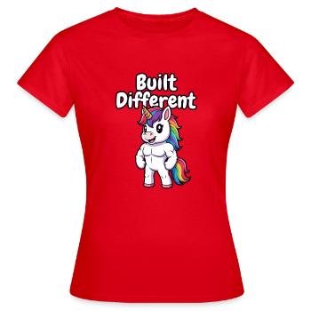 Andere Unicorn Muscular gebaut - Frauen T-Shirt - Rot - Vorne - AI Model Female 172 dark (172cm)