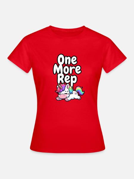One More Rep Unicorn Gym - Frauen T-Shirt - Rot
