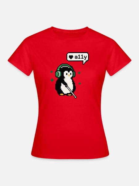 A11y Penguin - Pixel Accessibility - Frauen T-Shirt - Rot
