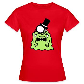 sir herr gentlemen zylinder monokel reich glibber - Frauen T-Shirt - Rot - Vorne - AI Model Female 172 dark (172cm)