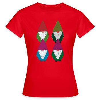 gartenzwerge Viererkette - Frauen T-Shirt - Rot - Vorne - AI Model Female 172 dark (172cm)