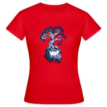 Symbolischer Baum – Innere Stärke Illustration - Frauen T-Shirt - Rot - Vorne - AI Model Female 172 dark (172cm)
