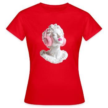 Marmor Diva: Beats in Pink - Frauen T-Shirt - Rot - Vorne - AI Model Female 172 dark (172cm)