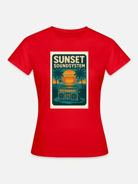 Sunset Soundsystem - Frauen T-Shirt - Rot