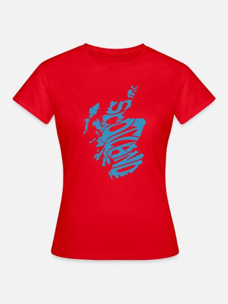 Schottland Karte Grafik - Frauen T-Shirt - Rot