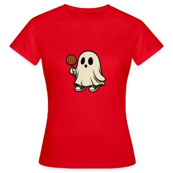 Gieriger Geist mit Lutscher – Design Halloween m - Frauen T-Shirt - Rot - Vorne - AI Model Female 172 dark (172cm)