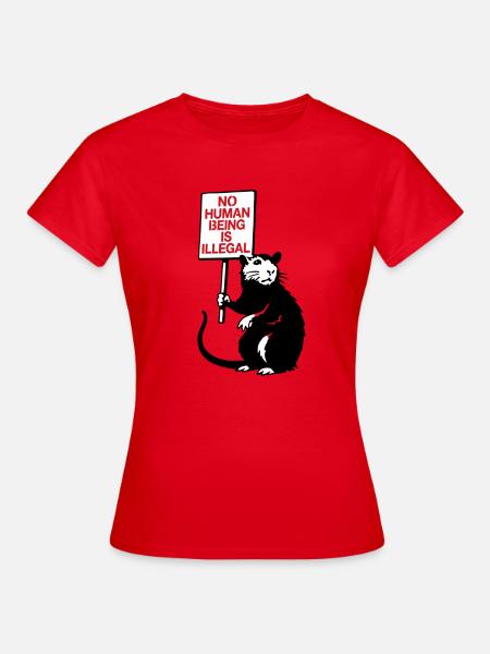 No Human Being is Illegal - Frauen T-Shirt - Rot