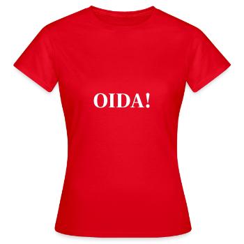 OIDA ! Énoncé de contraste - T-shirt Femme - rouge - Devant - AI Model Female 172 dark (172cm)