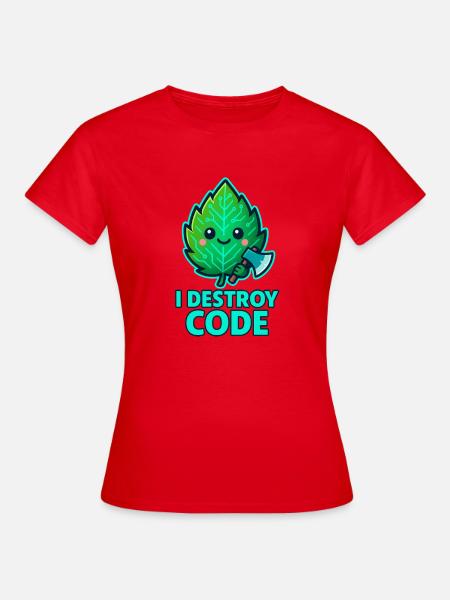 Grünes Blatt Code-Krieger - Frauen T-Shirt - Rot