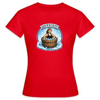 Eisbaderin im Eisbad - Women's T-Shirt - red - Front - AI Model Female 172 dark (172cm)