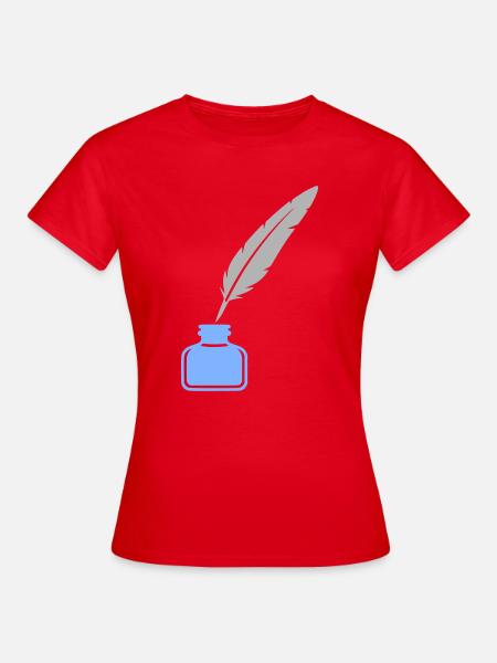 Schreibfeder Tinte Icon - Frauen T-Shirt - Rot