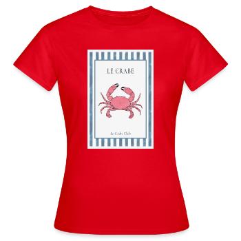 Affiche du crabe français du Le Crabe Club - T-shirt Femme - rouge - Devant - AI Model Female 172 dark (172cm)