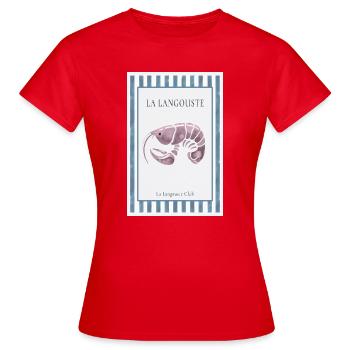 Affiche de homard épineux français de La Langouste - T-shirt Femme - rouge - Devant - AI Model Female 172 dark (172cm)