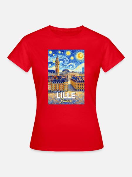 Lille, Frankreich - Frauen T-Shirt - Rot