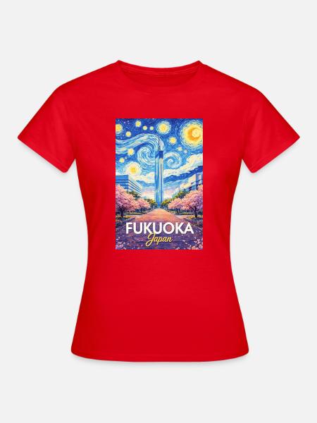 Fukuoka Japan - Frauen T-Shirt - Rot