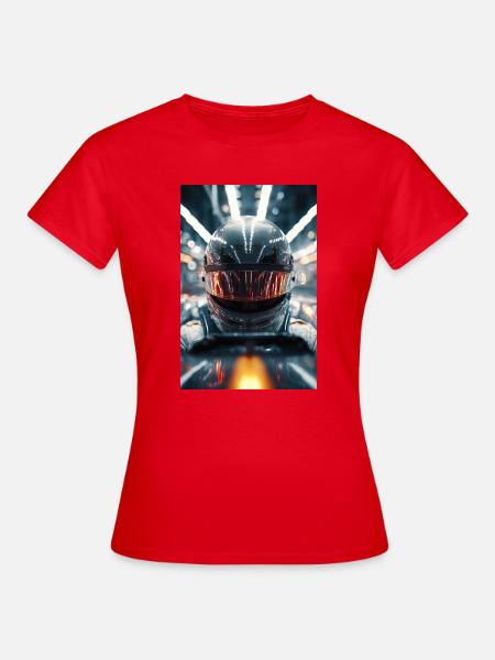 Neon Racer Helm - Frauen T-Shirt - Rot