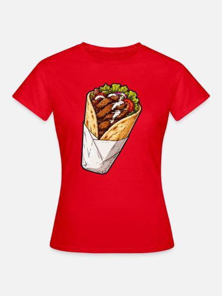 Knuspriges Hähnchen Burrito Wrap - Frauen T-Shirt - Rot