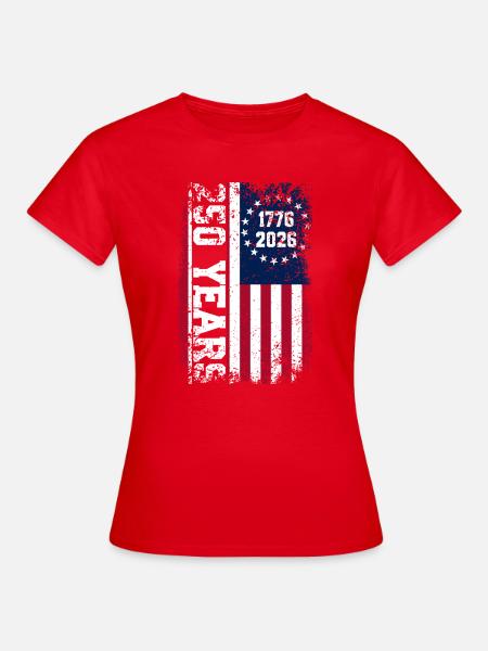 USA-Flagge Rust-Stil 1776–2026 - Frauen T-Shirt - Rot